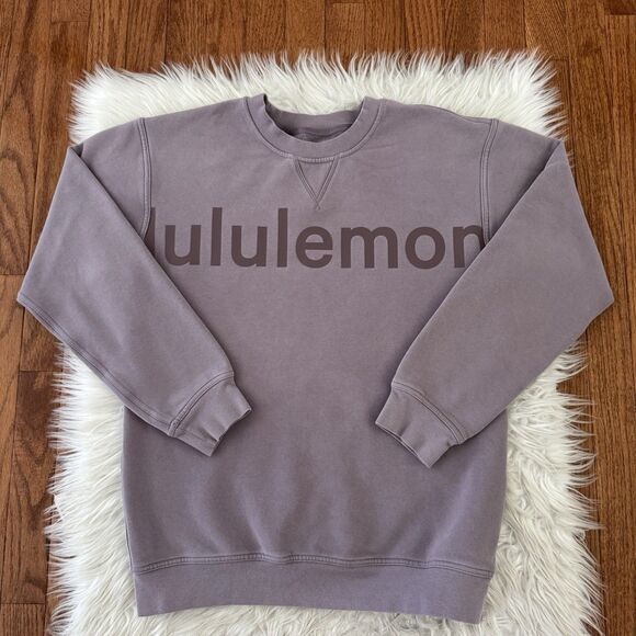lululemon athletica Tops - Lululemon All Yours Crewneck Sweatshirt Women’s Size 6 Purple Graphic Spellout